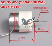 Động Cơ Giảm Tốc DC3-6V 300-600RPM GT300-036